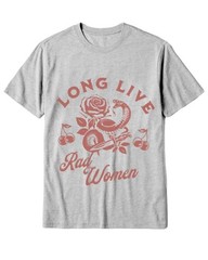 Long Live Rad Women Graphic Tee Snake Dagger Rose Feminism Girl Power T-Shirt