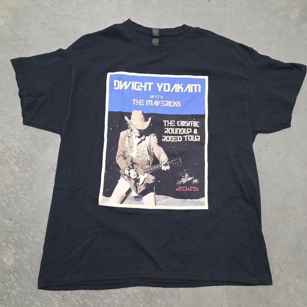 Dwight Yoakam Mavericks The Cosmic Roundup & Rodeo Tour Black Tee Shirt XL 2005