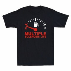 Out Of Energy Fuelling Multiple Sclerosis Life Men’s Funny Cotton T-Shirt Black