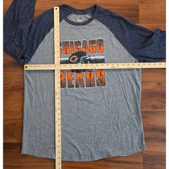 Majestic Mens Chicago Bears Raglan Long Sleeve T Shirt XL Gray Navy NFL Football