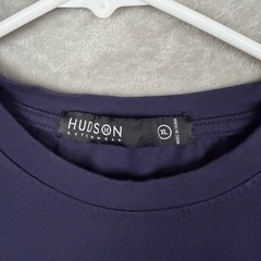 Hudson Outerwear Mens USA Graphic T-Shirt Navy Blue Red Star Sleeve XL