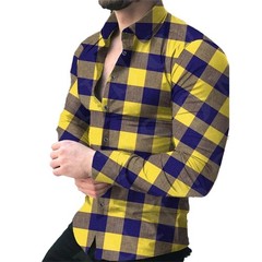 Camisas De Manga Larga a Cuadros Para Hombre Camisa De Vestir De Negocios CamiSO