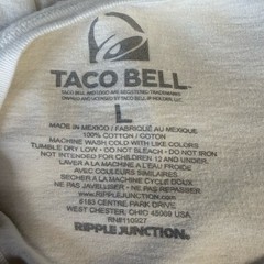 TACO BELL Shirt Adult Large White Retro 90s Geometric Graphic 21×25