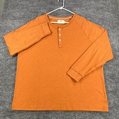 The Normal Brand Henley Shirt Mens 2XL Orange Long Sleeve Casual Comfort