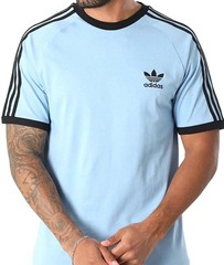 adidas Originals 3-Striped Trefoil T-Shirt Ash Blue/Black JY1371 Size Large NWT