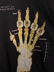 vintage kobe xray hand championship rings tshirt