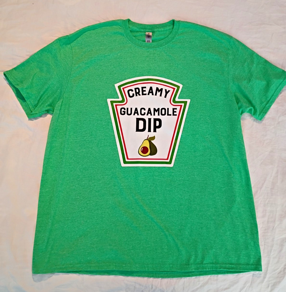Creamy Guacamole Dip Mens Avocado T-Shirt 2XL Poly/Cotton Blend Gildan Green
