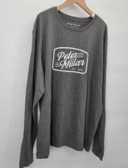 Peter Millar Mens T-Shirt Size XL Iron Crown Lite Graphic Crew Neck Long Sleeve