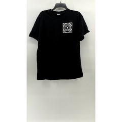 GILDAN Men’s Black Square Graphic Crewneck Casual Short Sleeve T-Shirt SZ L