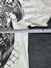 Y2K Tapout white tee with green skull and crossbones graphic Men’s L