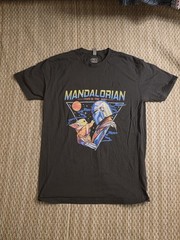 Star Wars Mandalorian Grogu Graphic Logo Tee Men’s L Gray