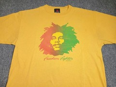 Vintage Bob Marley Freedom Fighter Music 2004 Mens T Shirt Size 1X Zion Yellow