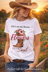 Western Garden Shirt Dirt on My Boots Flowers in My Soul Gift for Her