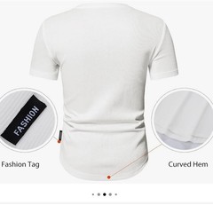 New JMIERR Muscle Slim Henley Shirt Men’s SIZE M Longline T-Shirt