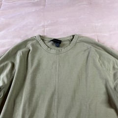 Express Green Mens L Crew Neck Cotton Blend Raglan Long Sleeve USA Made Shirt