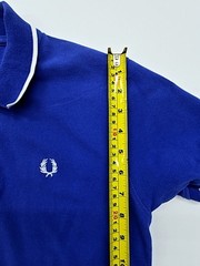 Fred Perry Mens Blue Polo Shirt Logo Accent Size M Regular Condition New