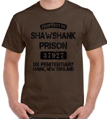 Shawshank Redemption T-Shirt Property Of Prison Mens Funny Movie Stag Doo Do