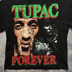 Bershka 2Pac Tupac Shakur Forever Rap Black T-Shirt Men’s Size L
