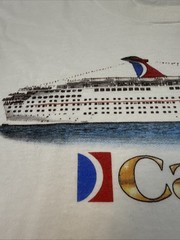 Vintage 90s Single Stitch White Carnival Cruise Ship T Shirt XL Tourist