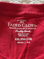 Faded Glory Young Man Red Motorcycle Graphic Sleeveless Crew Tank Top XXL