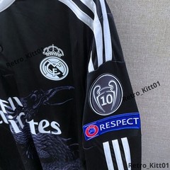 Ronaldo #7 Real Madrid 2014/2015 UCL Long Sleeve Black Jersey Dragon L