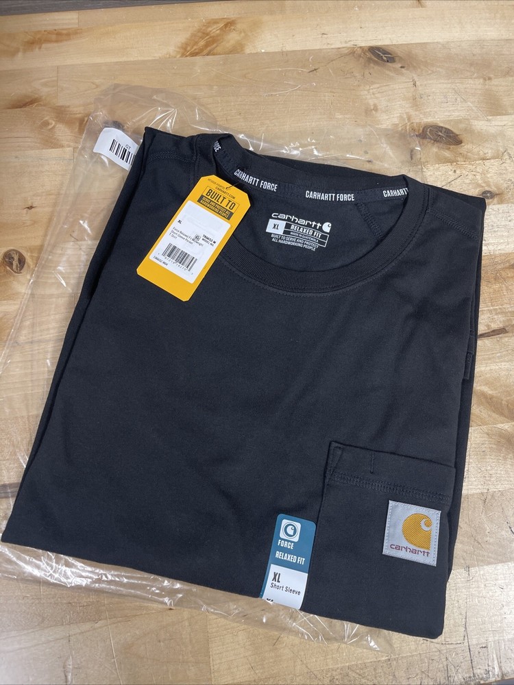 Carhartt Force Shirt Mens Size XL Black Relaxed Short Sleeve Pocket Tee New