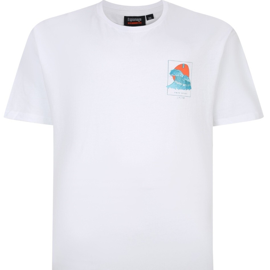 NEW IN ESPIONAGE WHITE FREE SPIRIT TEE SHIRT T398 2XL3XL 4XL5XL6XL7XL8XL