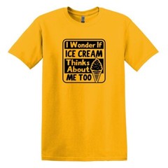 I wonder if Ice Cream thinks about me too – Adult Unisex Soft T-shirt