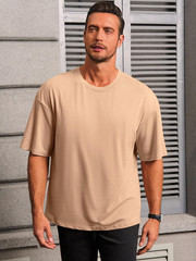Mens Casual T-Shirts Short Sleeve Lightweight Oversized Summer Cotton Tee Beach
