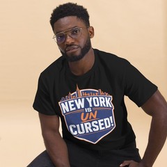 New York Basketball Un Cursed Shirt Orange Blue NYC Playoff Fan Tee