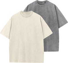 Men’s Oversized Vintage Acid Wash T-Shirt 100% Cotton Loose Fit Streetwear Tee