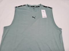 Puma Mens ESS Big Logo Sleeve Less Sports Tank Puma Forever Green Moon –