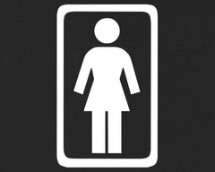 Women’s Restroom Sign Silhouette T-Shirt Funny Bathroom Humor Tee