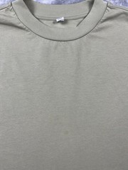 Uniqlo AIRism T Shirt Mens Large Beige Boxy Short Sleeve Crew Neck Cotton Tee