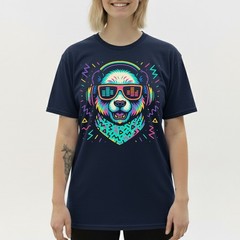 Retro DJ Panda T-Shirt, Headphones Rave EDM Festival Tee Vaporwave Music Gift
