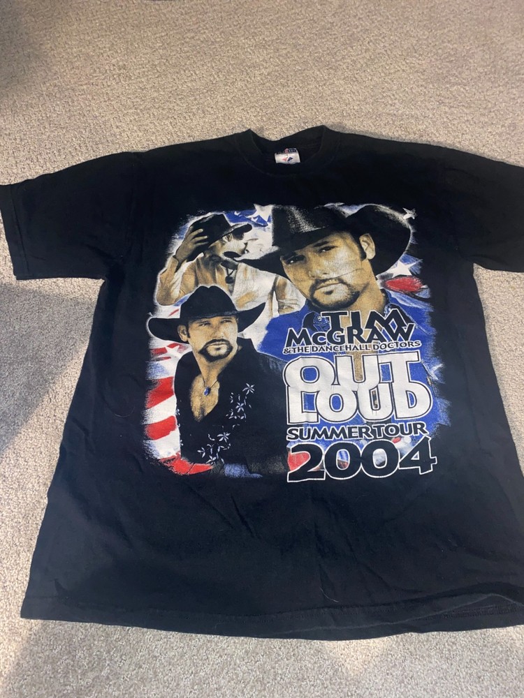 TIM McGRAW Out Loud Summer Tour 2004 T-SHIRT – Size L – double sided – COUNTRY