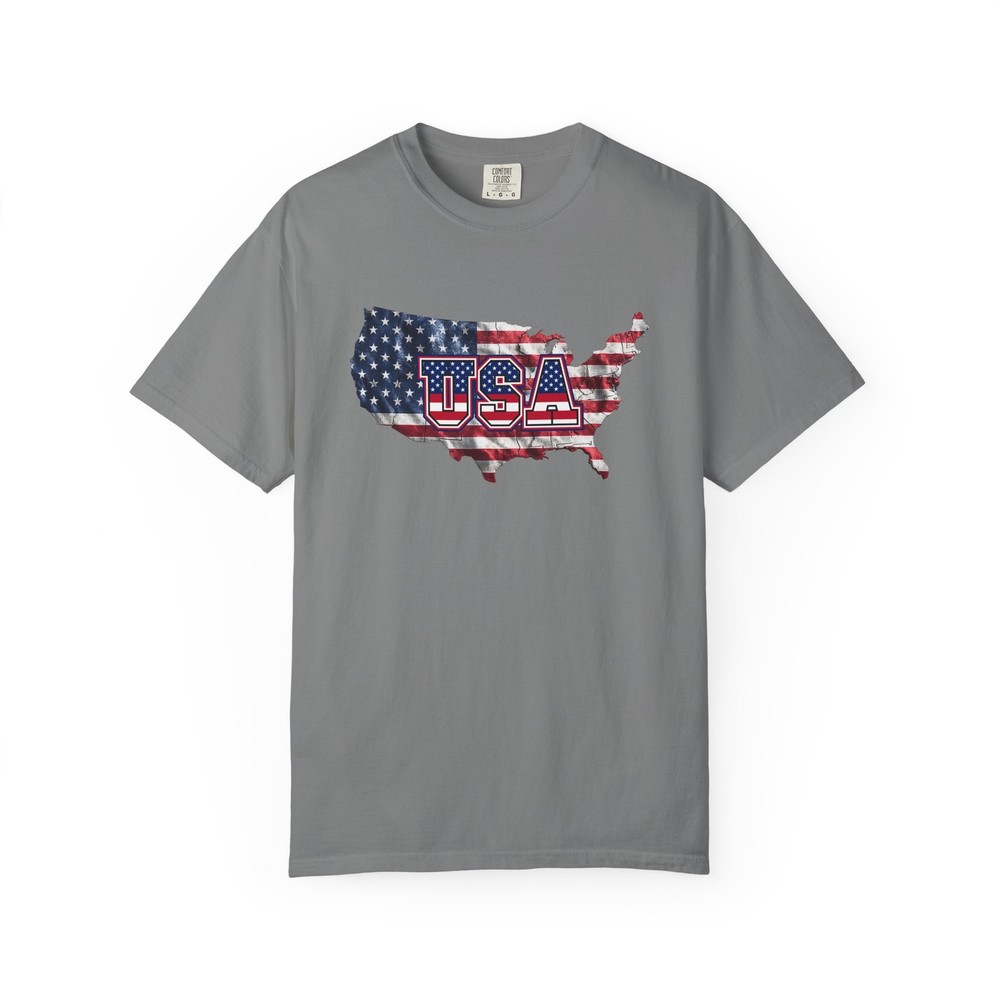 USA Map Flag graphic T-Shirt | Patriotic America Tee Comfort Colors