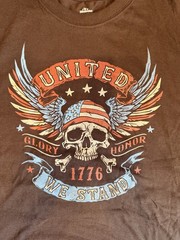 Celebrate! PATRIOTIC Black Skull Graphic Print Crew Neck Muscle T-Shirt Men’s L