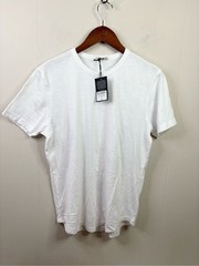 Buck Mason white slub curved hem tee shirt size SM new