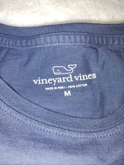 Vineyard Vines Men’s Blue Crew Neck Long Sleeve Pocket Whale Logo Tee Size M