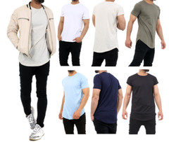 2x Men’s Plain Short Sleeve T-Shirt Men Top Slim Fit Round Hem Casual Tops Crew