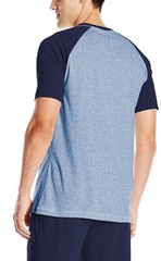 Hanes Men’s X-Temp Short Sleeve Raglan T-Shirt Navy/Heather Blue