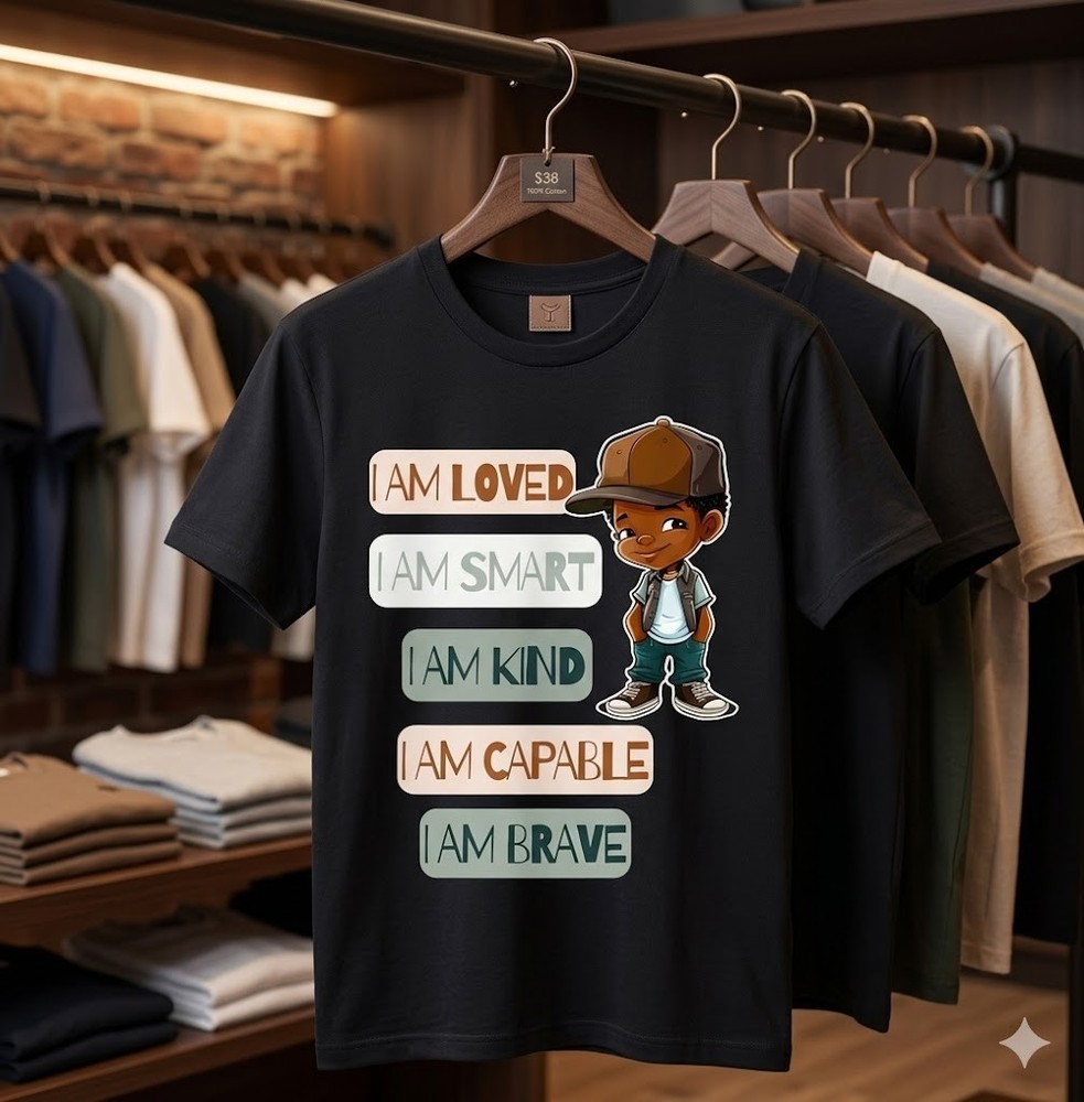 Positive Affirmations for African American Boys T-Shirt – H078