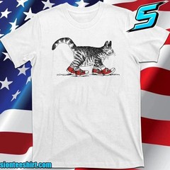 Vintage Kliban Cat Wearing Red Shoes Graphic Tee TRENDING TREND OF 2025