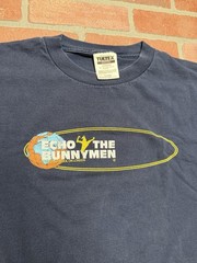 Echo & The Bunnymen Vintage 90s Rock Punk Band T Shirt Size XL Blue
