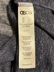 ASOS Color Block Navy Gray Heathered Short Sleeve Tee Men’s L