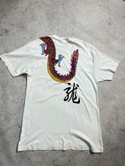 T shirt vintage Hong Kong dragon chinois Lai See imprimé double face taille L