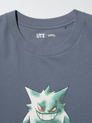 Pokemon 30th Anniversary Gengar UT T-Shirt Vintage Watercolor Art Gray Unisex