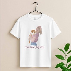 Custom Pet Portrait Dog Cat Memorial Gift Unisex Crewneck T-shirt S-5XL