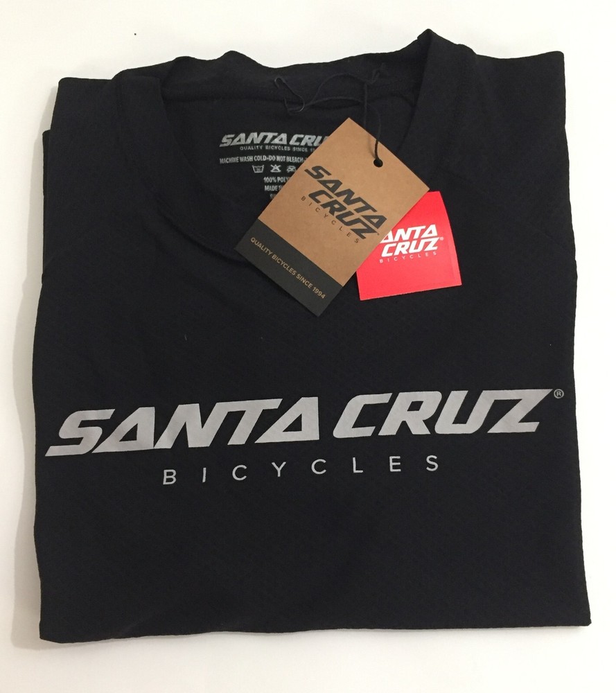 Santa Cruz Bicycles Black SS short sleeve Tech Stacked Tee T Shirt